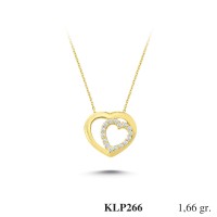  Gold Zircon Stone Necklace 1,5936 gr 