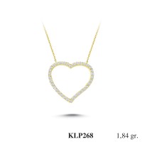  Gold Zircon Stone Necklace 1,7664 gr 