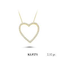  Gold Zircon Stone Necklace 2,2272 gr 