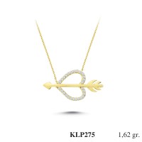  Gold Zircon Stone Necklace 1,5552 gr 