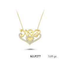  Gold Zircon Stone Necklace 2,928 gr 