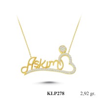  Gold Zircon Stone Necklace 2,8032 gr 
