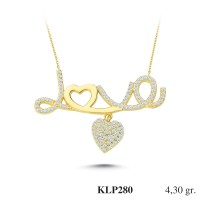  Gold Zircon Stone Necklace 4,128 gr 