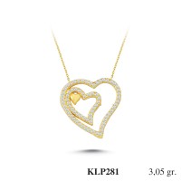  Gold Zircon Stone Necklace 2,928 gr 