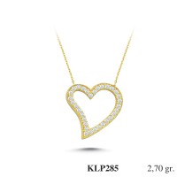  Gold Zircon Stone Necklace 2,592 gr 
