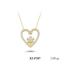 Gold Zircon Stone Necklace 2,88 gr 