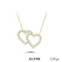  Gold Zircon Stone Necklace 2,4 gr 