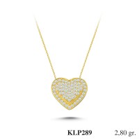  Gold Zircon Stone Necklace 2,688 gr 