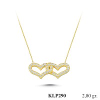  Gold Zircon Stone Necklace 2,688 gr 