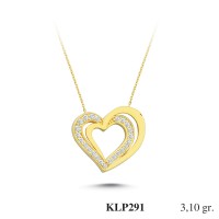  Gold Zircon Stone Necklace 2,976 gr 