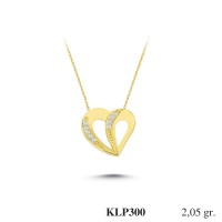  Gold Zircon Stone Necklace 1,968 gr 