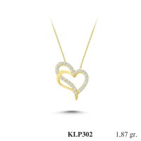 Gold Zircon Stone Necklace 1,7952 gr 