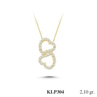  Gold Zircon Stone Necklace 2,016 gr 