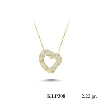  Gold Zircon Stone Necklace 2,1312 gr 