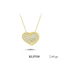  Gold Zircon Stone Necklace 2,3424 gr 