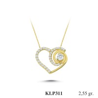  Gold Zircon Stone Necklace 2,448 gr 