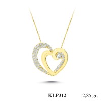  Gold Zircon Stone Necklace 2,736 gr 