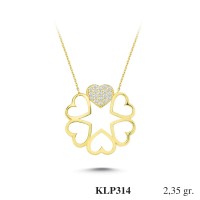  Gold Zircon Stone Necklace 2,256 gr 