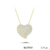  Gold Zircon Stone Necklace 3,3888 gr 