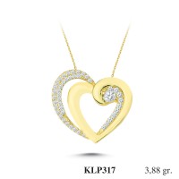  Gold Zircon Stone Necklace 3,7248 gr 