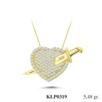  Gold Zircon Stone Necklace 5,2608 gr 