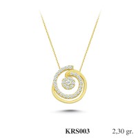  Gold Zircon Stone Necklace 2,208 gr 