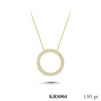  Gold Zircon Stone Necklace 1,8528 gr 