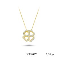  Gold Zircon Stone Necklace 2,208 gr 