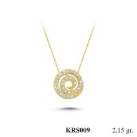  Gold Zircon Stone Necklace 2,064 gr 