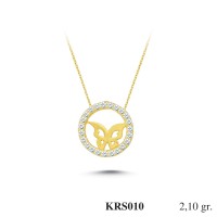  Gold Zircon Stone Necklace 2,016 gr 