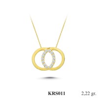  Gold Zircon Stone Necklace 2,1312 gr 