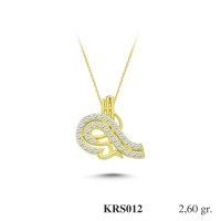  Gold Zircon Stone Necklace 2,496 gr 