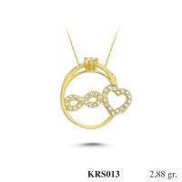  Gold Zircon Stone Necklace 2,7648 gr 