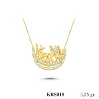  Gold Zircon Stone Necklace 3,12 gr 