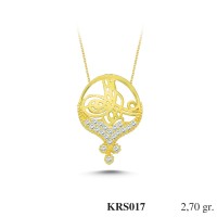  Gold Zircon Stone Necklace 2,592 gr 