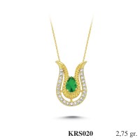  Gold Zircon Stone Necklace 2,64 gr 