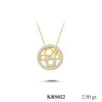  Gold Zircon Stone Necklace 2,4 gr 