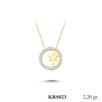  Gold Zircon Stone Necklace 2,112 gr 