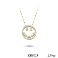  Gold Zircon Stone Necklace 2,592 gr 