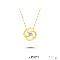 Gold Zircon Stone Necklace 2,016 gr 