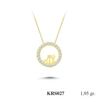  Gold Zircon Stone Necklace 1,872 gr 