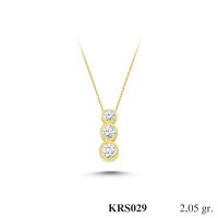  Gold Zircon Stone Necklace 1,968 gr 