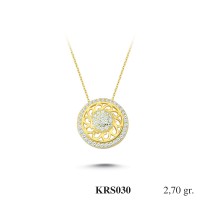  Gold Zircon Stone Necklace 2,592 gr 