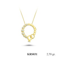  Gold Zircon Stone Necklace 2,592 gr 