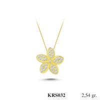  Gold Zircon Stone Necklace 2,4384 gr 