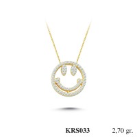  Gold Zircon Stone Necklace 2,592 gr 
