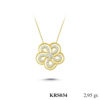  Gold Zircon Stone Necklace 2,832 gr 