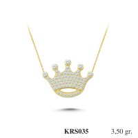 Gold Zircon Stone Necklace 3,36 gr 