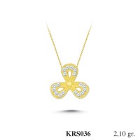  Gold Zircon Stone Necklace 2,016 gr 
