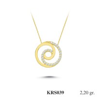  Gold Zircon Stone Necklace 2,112 gr 